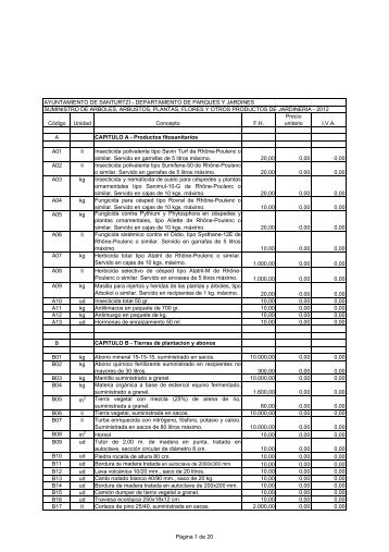 Precios unitarios 15/01/2013 (PDF 115Kb) - Ayuntamiento de Santurtzi