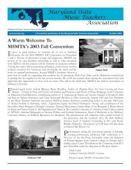 Maryland State Music Teachers Association - the MSMTA