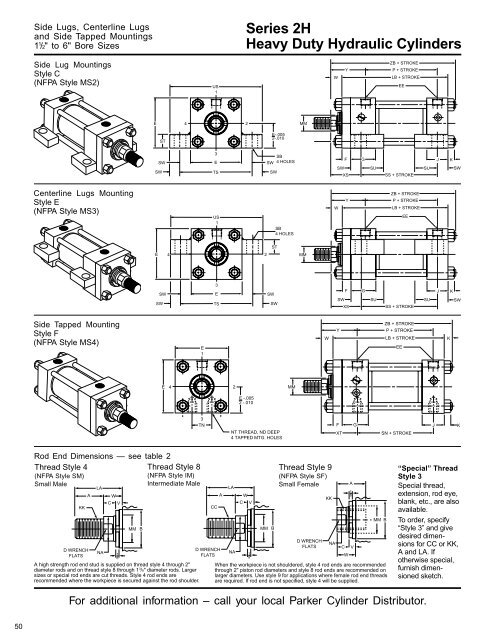 Series 2H Heavy Duty Hydraulic Cylinders