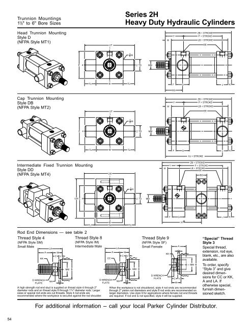 Series 2H Heavy Duty Hydraulic Cylinders