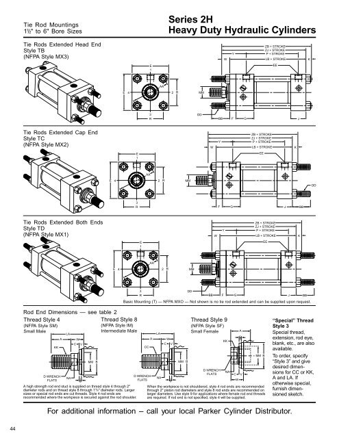 Series 2H Heavy Duty Hydraulic Cylinders