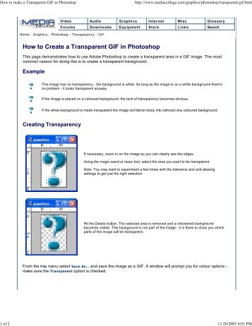 How to make a Transparent GIF in Photoshop - MFC home page