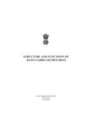 STRUCTURE AND FUNCTIONS OF RAJYA SABHA SECRETARIAT