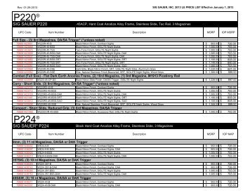 2013 LE Price List - Master rev 01-29-2013.xlsx - Sig Sauer