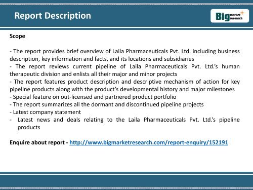 Laila Pharmaceuticals Pvt. Ltd. Product Pipeline Market Size,Review 2014