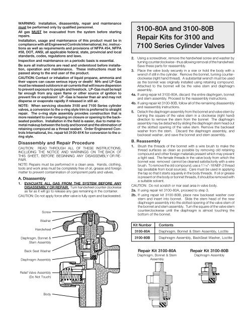 Repair Kits Available By Part Number Section 2 Page - GAMECO