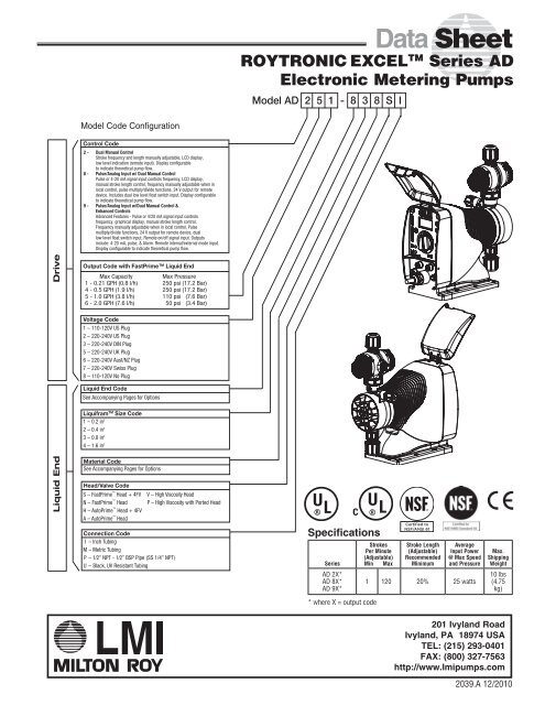 Data Sheet - Becker Equipment,Inc.