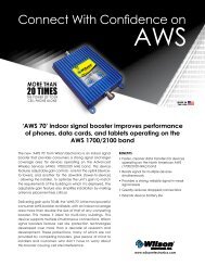 AWS 70 Signal Booster Spec Sheet - Wilson Electronics