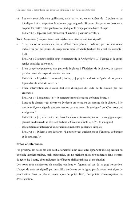 Consignes: présentation des travaux en littérature (pdf, 133KB)