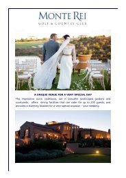 Wedding Brochure. - Monte Rei Golf & Country Club