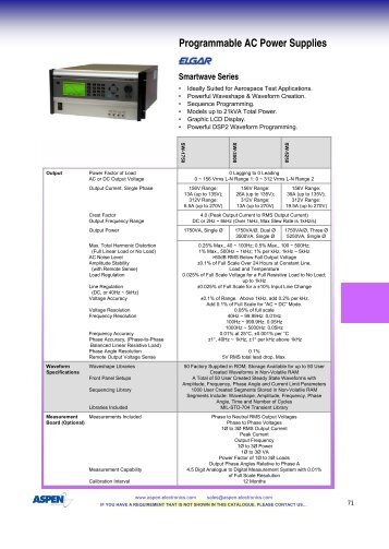 Programmable AC Power Supplies - Aspen Electronics