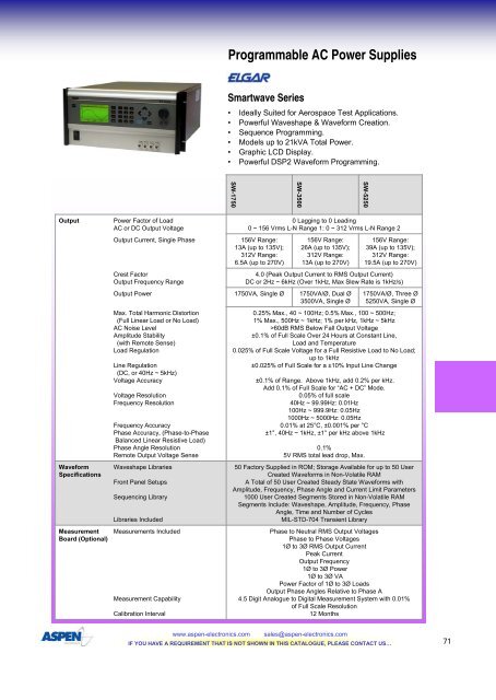 Programmable Ac Power Supplies Aspen Electronics Programmable Ac Power Supplies Aspen Electronics