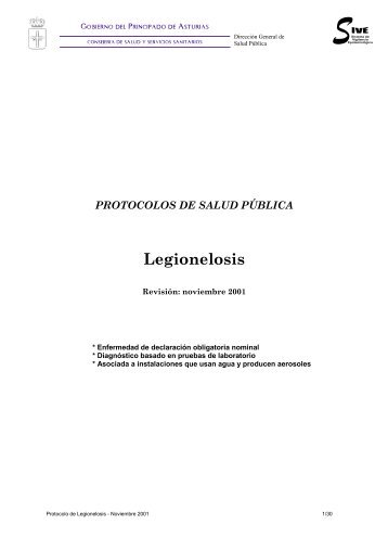 Protecolo legioneliosis - Hospital Universitario Central de Asturias