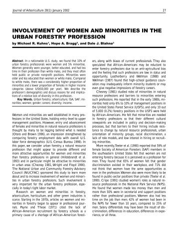 involvement of women and minorities in the urban forestry ... - TreeLink