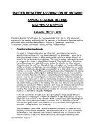 2007-2008 AGM Minutes - Master Bowlers Association of Ontario