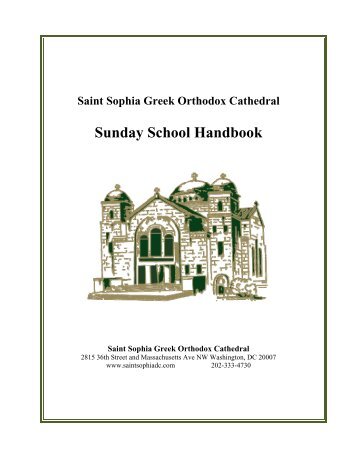 Sunday School Handbook - Saint Sophia Greek Orthodox Cathedral