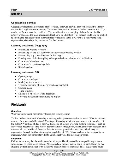 GIS Worksheet 3 - Pearson Australia Media Resources