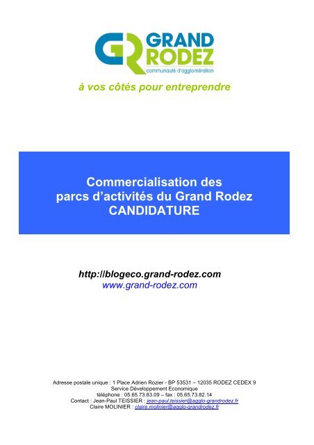 Dossier de candidature - La Communauté d'agglomération du ...