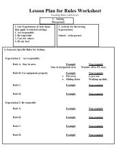 Activity 15: Lesson Plan for Rules Worksheet