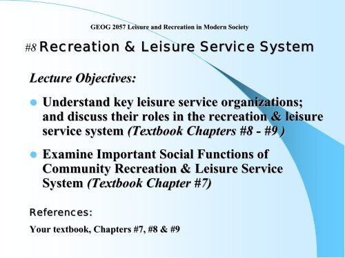 why is recreation and leisure important