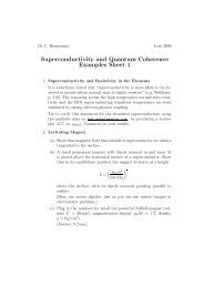 Superconductivity and Quantum Coherence Examples Sheet 1