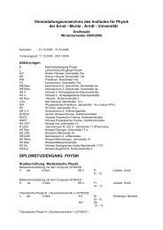 medizinische Physik Diplom WS 05/06 - Fachschaft Physik - Ernst ...