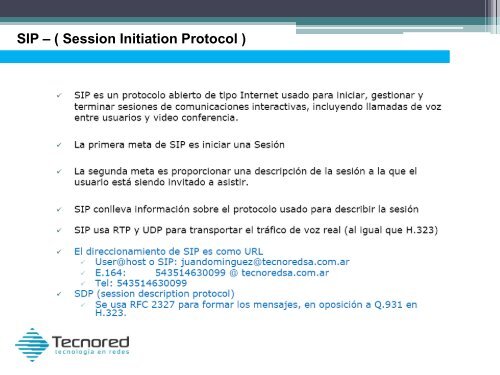 Estructura SIP y SDP - TecnoRed