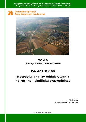 Metodyka analizy oddziaÅywania na roÅliny i siedliska przyrodnicze