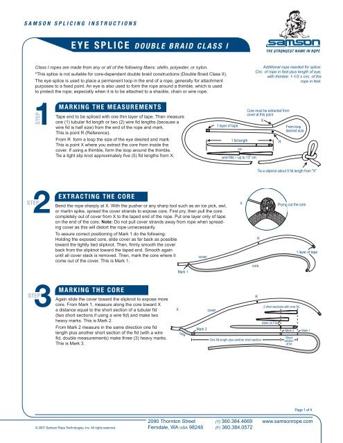 EYE SPLICE DouBLE BRAID CLASS I - SherrillTree.com