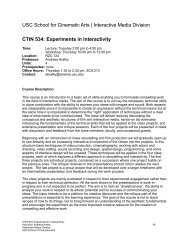 CTIN 534: Experiments in Interactivity - USC Interactive Media Division