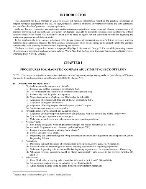 Handbook of Magnetic Compass Adjustment - Maritime Safety ...