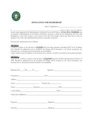 APPLICATION FOR MEMBERSHIP - Beach Grove Golf Club