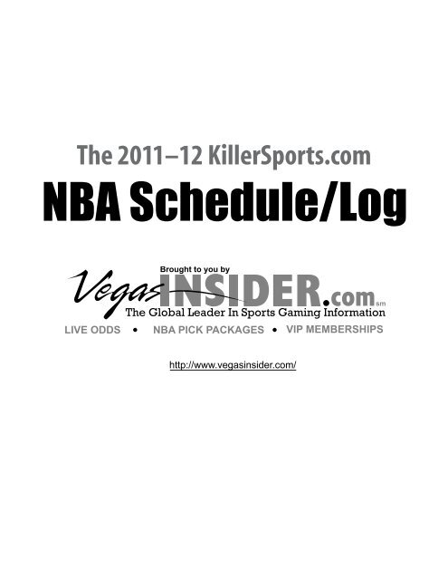 NBA Schedule/Log