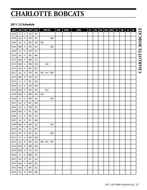 NBA Schedule/Log