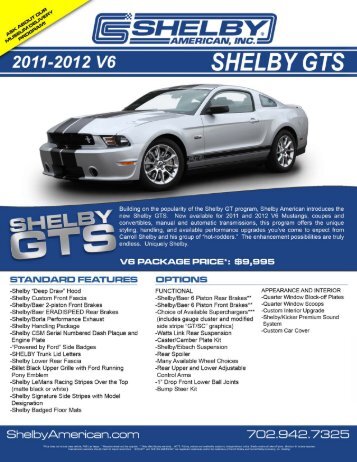 2012 Shelby GTS V6 Brochure (pdf) - MuscularMustangs.com