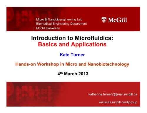 Introduction to Microfluidics - KATE.pptx - McGill University