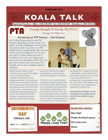 Koala Talk: February 2012 - Cowlishaw Elementary School