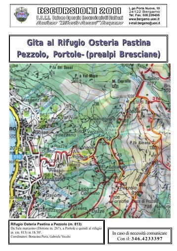 Gita al Rifugio Osteria Pastina Pezzolo, Portole ... - UOEI Bergamo