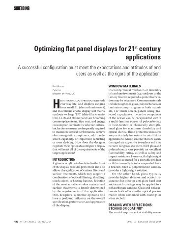 Optimizing flat panel displays for 21st century applications - Zytronic