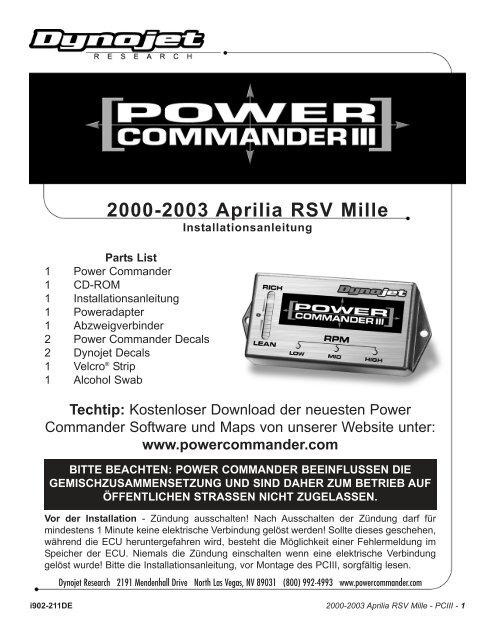 2000-2003 Aprilia RSV Mille - Power Commander