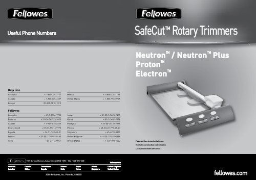 Fellowes Safecut Replacement Blades Pack of 2 Straight