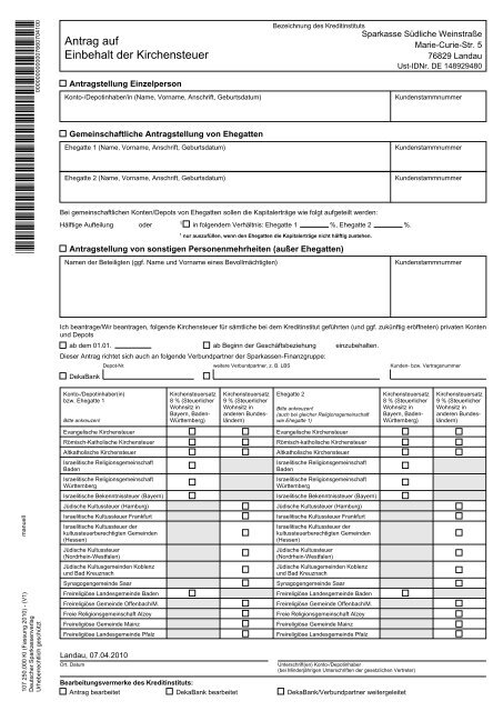 Auftrag - Sparkasse SÃ¼dliche WeinstraÃe