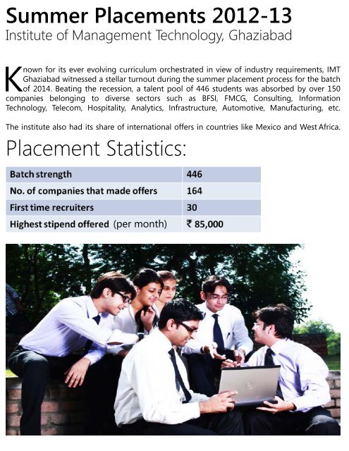 Summer Placement Report 2012-13 - IMT