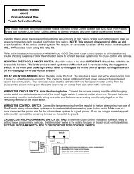 product installation instructions - Ron Francis Wiring