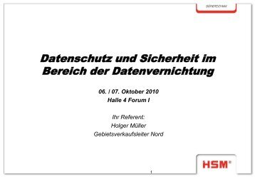 Datenschutz und Sicherheit im Bereich der Datenvernichtung ...