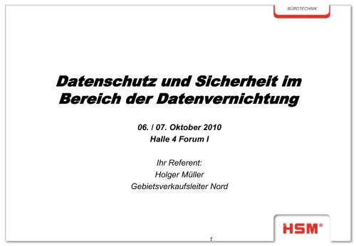 Datenschutz und Sicherheit im Bereich der Datenvernichtung ...