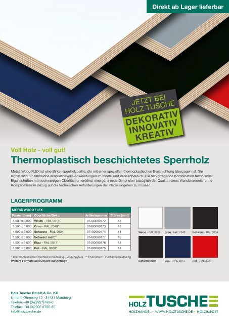 Holz Tusche | MetsÃ¤ Wood FLEX â Voll Holz â voll gut!