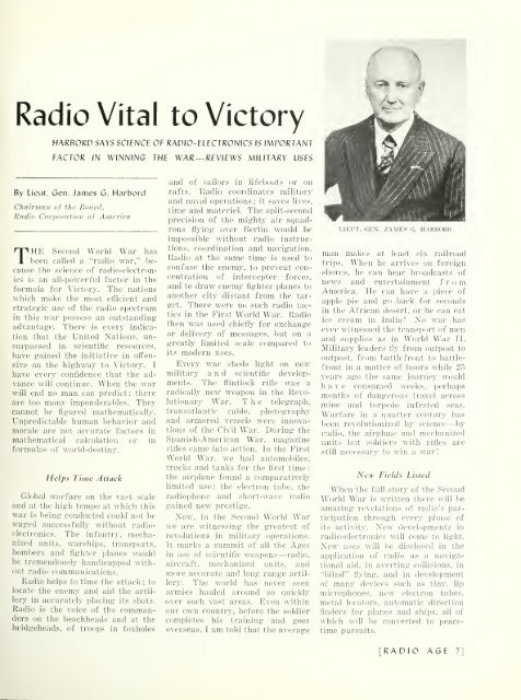 Radio Age - 1944, January - 36 Pages, 3.3 MB ... - VacuumTubeEra