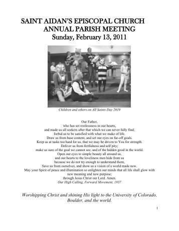 St. Aidan's Annual Report for 2010 - St. Aidan's Episcopal Church