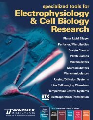 Electrophysiology & Cell Biology Catalog - Harvard Apparatus